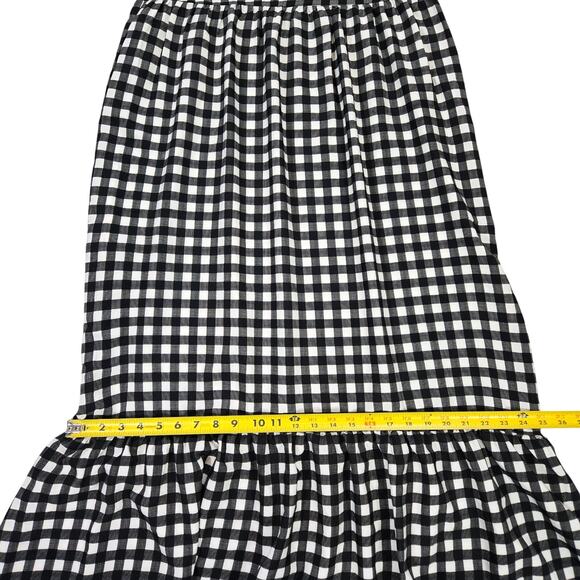 Urban Bliss Wom 8 Short Sleeve Plaid Ruffle Tier Midi Dress Cottagecore Prairie - Picture 5 of 13